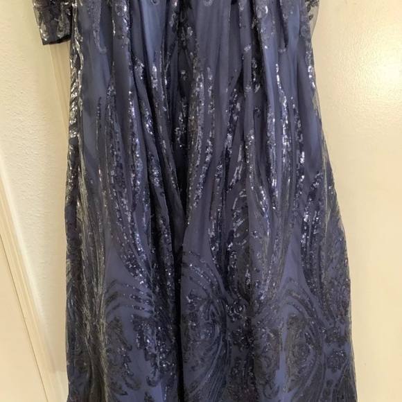 Mac Duggal Blue Formal Gown Dress 4 Small Floor length WORN ONCE Mother of bride - Picture 15 of 16